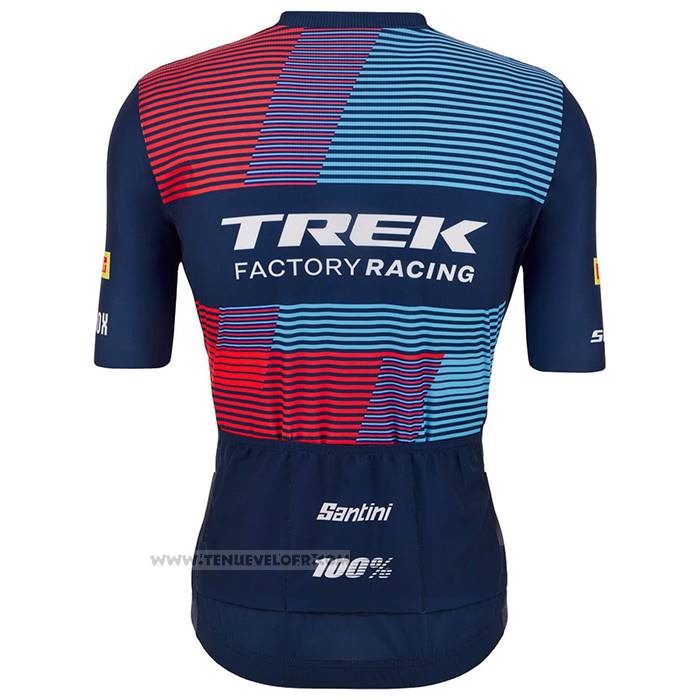 2023 Maillot Cyclisme Trek Factory Bleu Manches Courtes et Cuissard